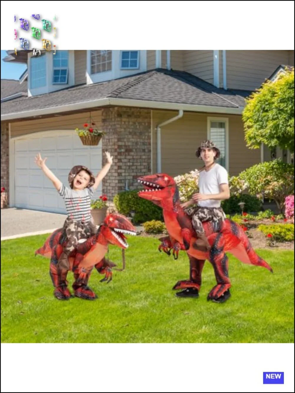 Kids Inflatable Dinosaur Costume Halloween Cosplay Blow Up T-Rex Funny Party